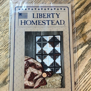 Vintage Liberty Homestead Log Cabin Quilt Wall Hanging Pattern by Blue Whale Designs