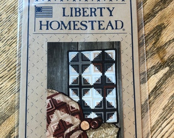 Vintage Liberty Homestead Log Cabin Quilt Wallhanging Pattern by Blue Whale Designs