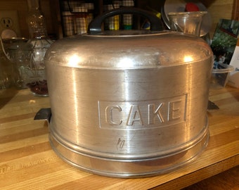 Vintage Kromex Mid-Century Spun Aluminum Cake Saver