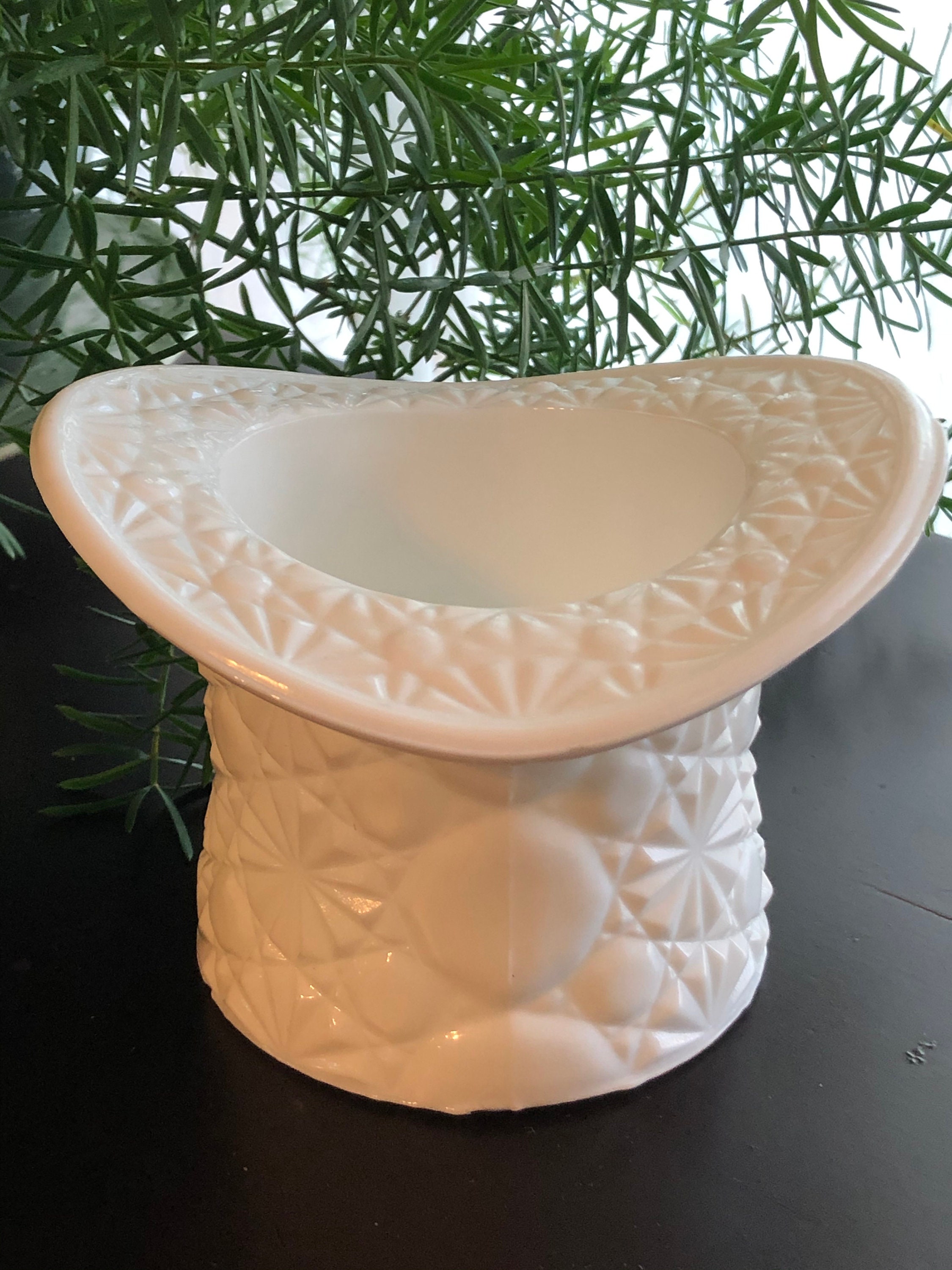 Vintage Milk Glass Top Hat Vase in the Daisy and Button Etsy