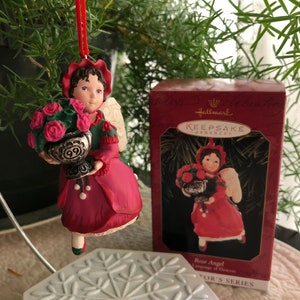 Vintage 1999 Hallmark Christmas Ornament Rose Angel
