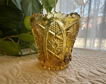 Vintage Bellaire Gold Glass Toothpick Holder