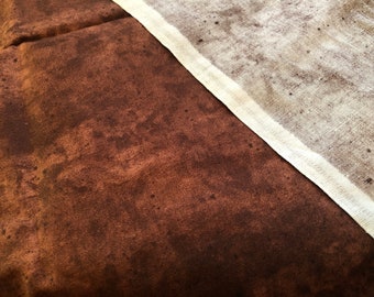 Vintage Brown Batik Print Fabric Uncut