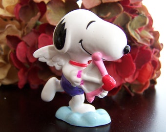 Snoopy as Winged Cupid on a Cloud Shooting an Arrow PVC Miniature Figure