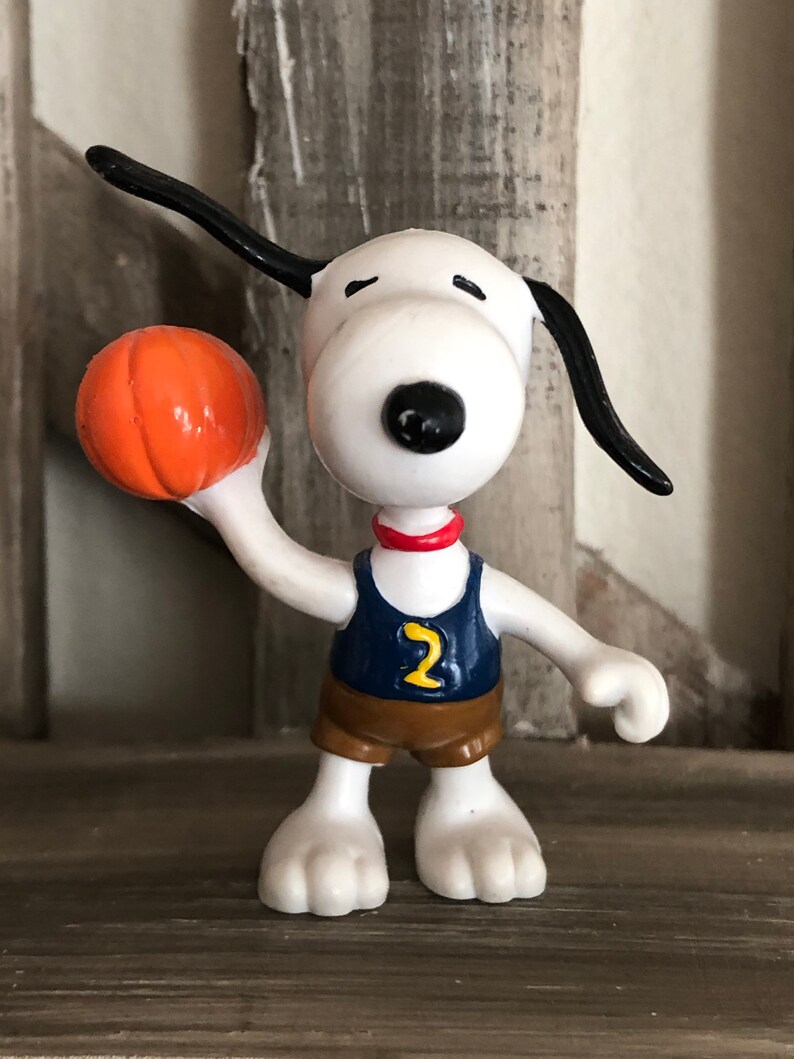 Vintage Peanuts Basketball Player Snoopy Miniature Figure Blue Etsy