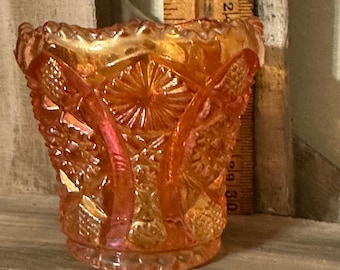 Vintage Imperial Glass Bellaire Marigold Carnival Glass Toothpick Holder