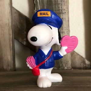 Vintage Snoopy Mailman liefern Valentine Love Letter Sammler Miniatur Abbildung