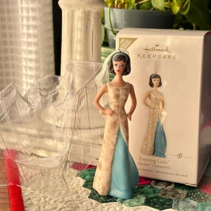 Vintage Hallmark Evening Gala Barbie Porcelain Christmas Ornament