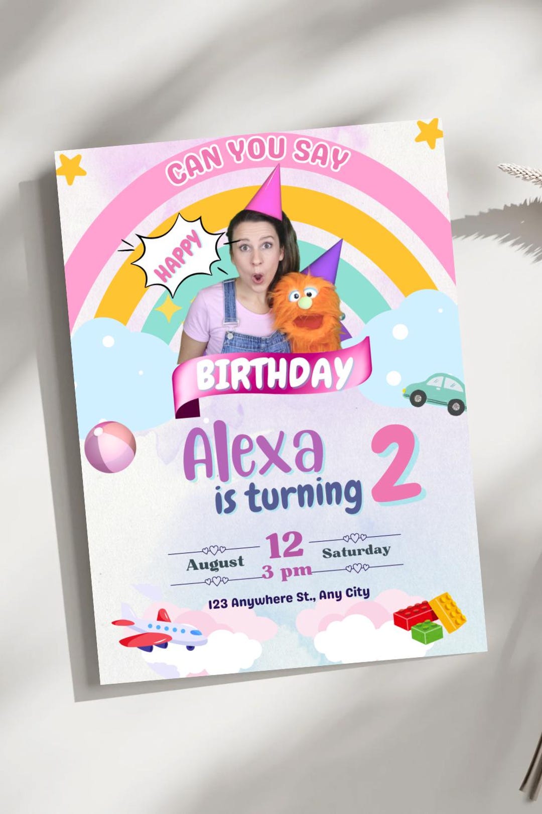 Ms Rachel Birthday Invitation - Editable Template - Instant Download - Etsy