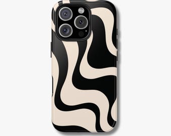 Wavy Phone Case | iPhone 16 15 14 13 12 11 Pro Max 8 Plus X Samsung Galaxy S24 S23 S22 S21, Minimalist, Abstract Accessory