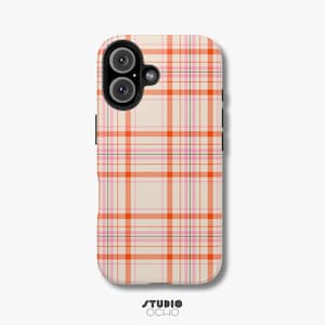 Etui na telefon w kratkę | iPhone 16 15 14 13 12 11 Pro Max 8 Plus X Samsung Galaxy S24 S23 S22 S21, Zielony i różowy, Cottage Core, Pastel, Coquette