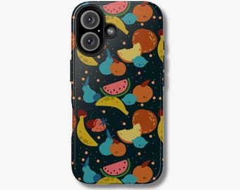 Fruits Phone Case | iPhone 16 15 14 13 12 11 Pro Max 8 Plus X Samsung Galaxy S24 S23 S22 S21, Strawberry, Banana, Cute Case, Pear