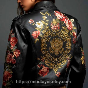 Custom Leather Jacket – Hand-Painted & Digital Print Fusion, Personalized Wearable Art, Unique Fashion Gift image 13