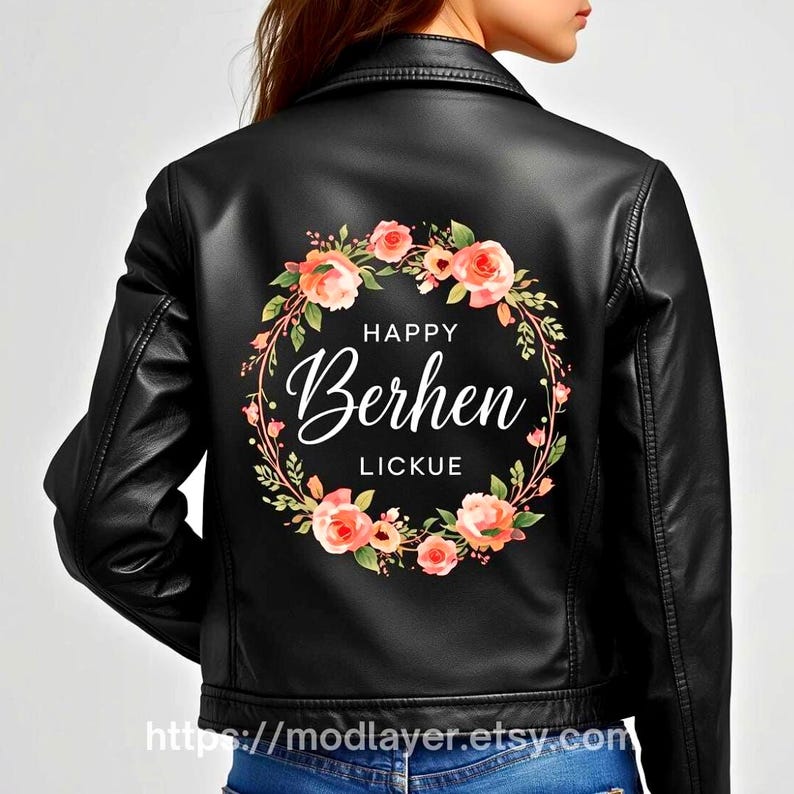 Custom Leather Jacket – Hand-Painted & Digital Print Fusion, Personalized Wearable Art, Unique Fashion Gift image 8