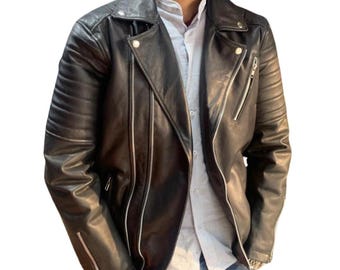 Custom-Fit Full Grain Leather Biker Jacket | Handmade