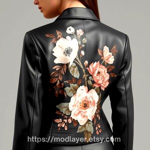 Custom Leather Jacket – Hand-Painted & Digital Print Fusion, Personalized Wearable Art, Unique Fashion Gift image 3