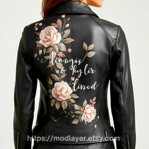 Custom Leather Jacket – Hand-Painted & Digital Print Fusion, Personalized Wearable Art, Unique Fashion Gift image 4