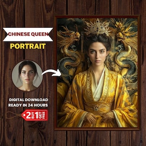 Chinese Woman Portrait: Vintage Hanfu Dress Art (Digital Download)