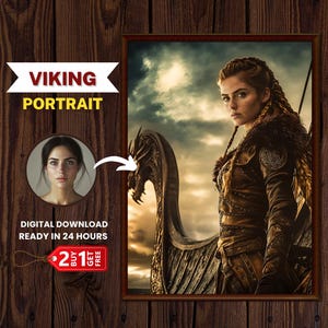 Custom Renaissance Warrior Woman Portrait: Personalized Birthday Gift (Digital Download)
