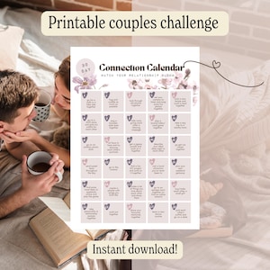 30 Day Couples Challenge, Printable Anniversary Gift, Valentine&#39;s Day Gift, Improve Your Relationship in 30 Days, Date Night Ideas