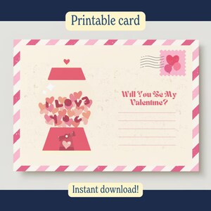 Tarjeta imprimible para el día de San Valentín tamaño A6, nota de amor personalizable, regalo para una cita nocturna, tarjeta de "te amo", regalo para novio/novia, descarga digital