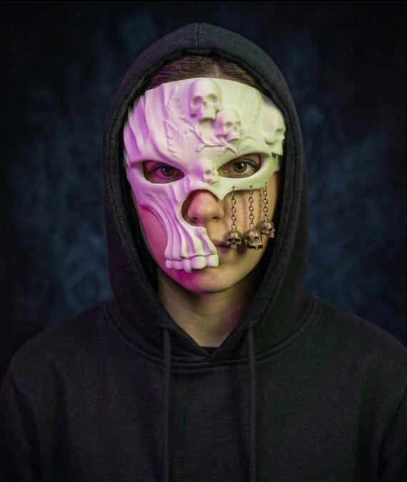The Mask of the Forgotten – Gothic Skull Mask with Charms, Dark Fantasy Headpiece
