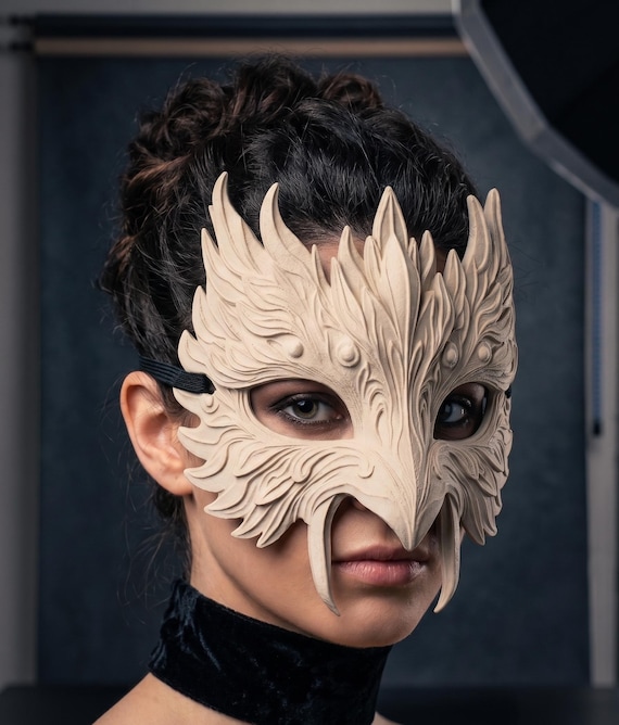 Intricate Owl Masquerade Mask, Fantasy Woodland Creature Cosplay Accessory
