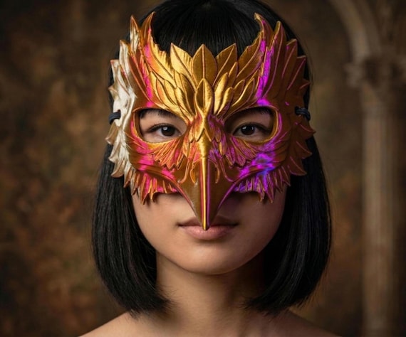 Mythical Bird Mask | 3D Printed Feathered Cosplay, Masquerade, Plague Doctor Prop