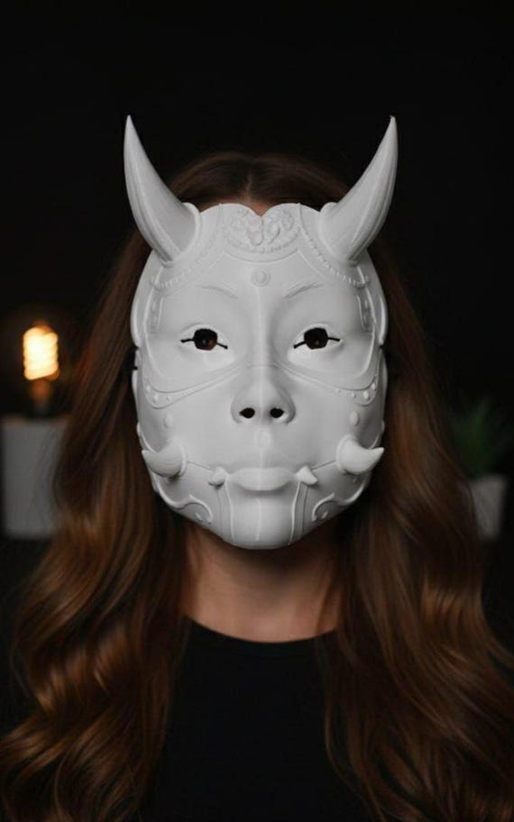 3D Printed Hannya Mask | Japanese Oni Demon, Cosplay Costume & Wall Art