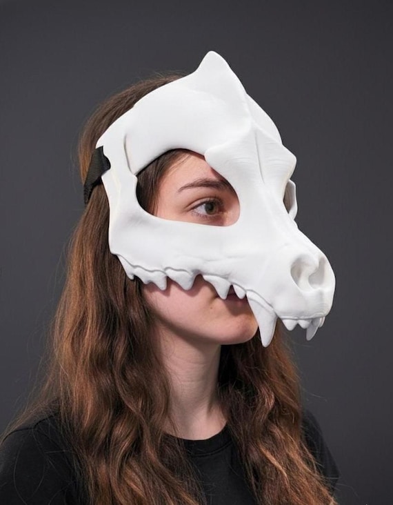 Wolf Skull Mask - Realistic Canine Bone Half Mask for Cosplay, LARP, Halloween & Furry Fandom - Fantasy Beast Costume Prop