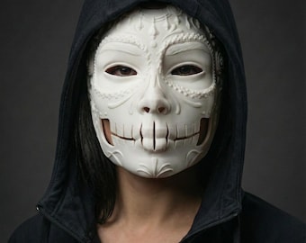 Masque du jour des morts, femme tête de mort en sucre, costume de squelette d'Halloween, accessoire de mascarade, tête de mort couleur personnalisée