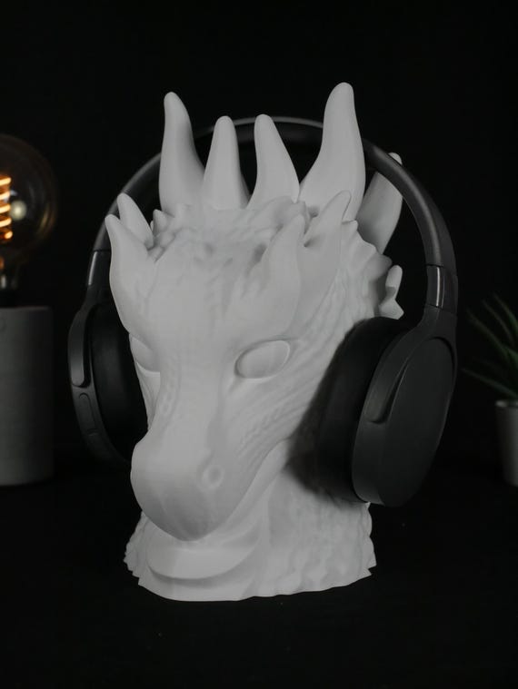 Dragon Headphone Stand, Gaming Desk Organizer, Headset Holder, Fantasy Art Decor, Over 30 Colors