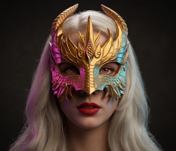 Dragon Masquerade Mask | Ornate Fantasy Cosplay Accessory | Mythical Creature Eye Mask | Renaissance Faire Costume | Carnival & Halloween