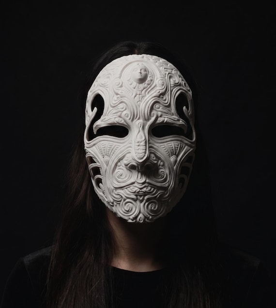 Gothic Filigree Full Face Mask | Dark Fantasy Cosplay, Masquerade Wearable
