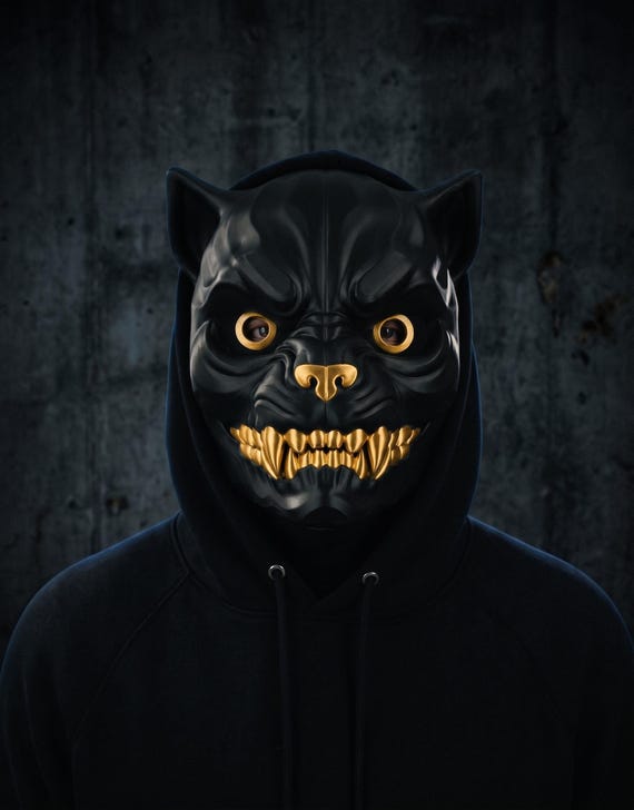 Custom 3D Printed Panther Mask, Fierce Feline Cosplay Prop, Halloween Masquerade Accessory