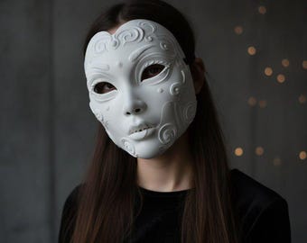 Geisha Oni Mask | Removable Demon Jaw, Cosplay, Masquerade