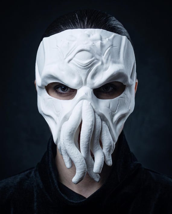 Cthulhu Mask | Lovecraftian Horror Cosplay, Tentacle Monster Costume Accessory