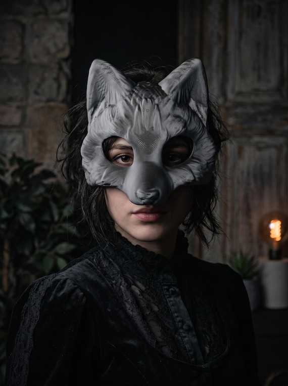 Minimalist Geometric Fox Mask | Kitsune Cosplay, Masquerade, Therian Gear