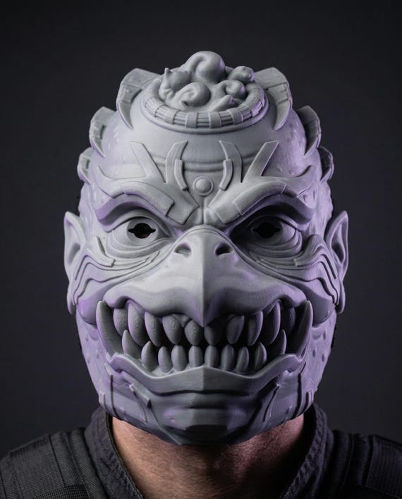Articulated Kappa Mask | Premium Japanese Yokai with Professional Straps | Moving Jaw Demon Cosplay, Halloween & LARP Prop