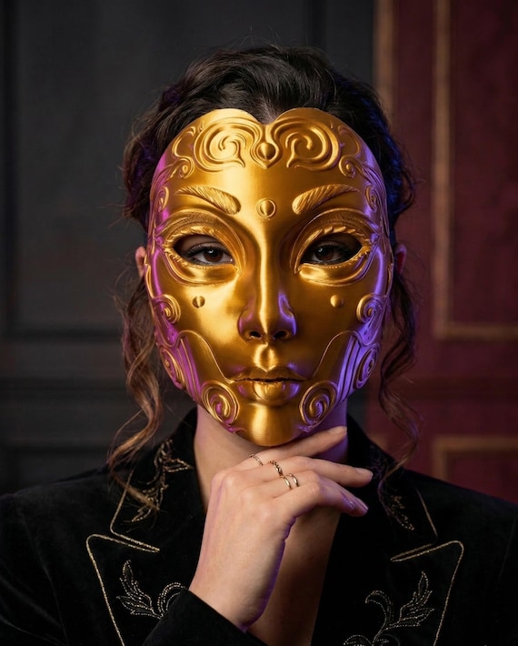 Geisha Oni Mask | Removable Demon Jaw, Cosplay, Masquerade