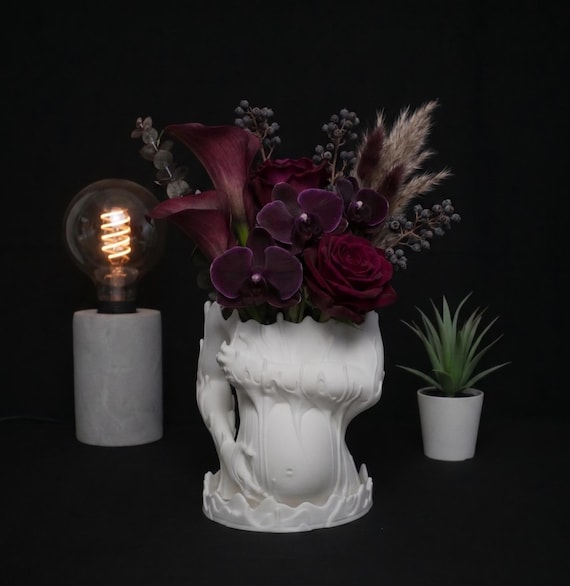 Pregnant Woman Vase | Female Torso Planter | Boho Goddess Decor (30+ Colors)
