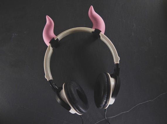 3D Printed Devil Horns Headphone Accessory | Cosplay Streamer Attachment