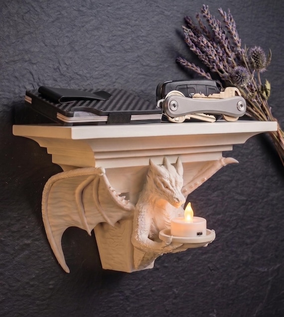 Dragon Floating Shelf | Gothic Entryway Key Holder, Fantasy Decor
