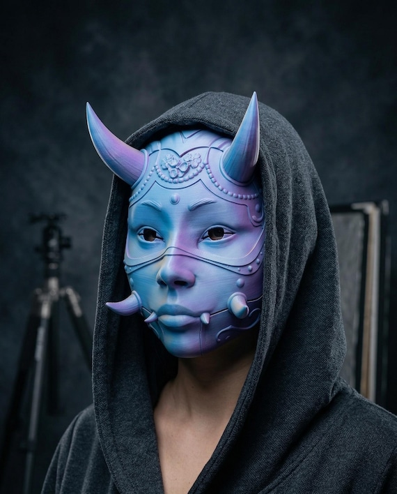 Customizable Hannya Oni Mask, Japanese Folklore Cosplay Accessory, Halloween Prop