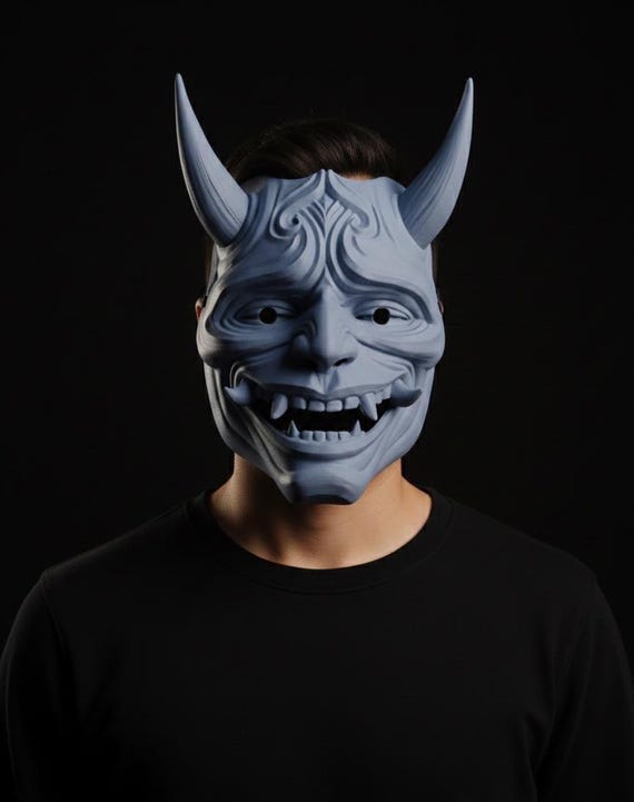 Oni Mask | Japanese Demon Samurai, Cyberpunk Cosplay