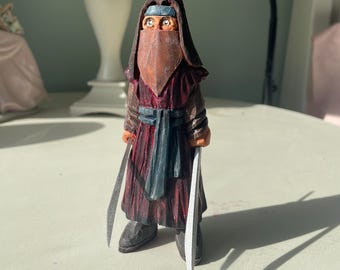 Hand carved wooden warrior