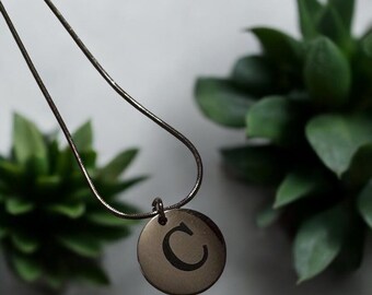 Personalized Engraved Initial  Necklace