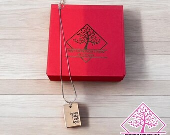 Personalized Engraved Rectangle Necklace Jewelry