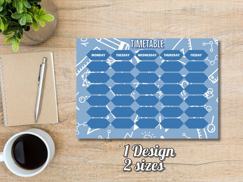 Weekly Timetable Template: Printable Student/teacher Planner (A4/A5 PDF ...
