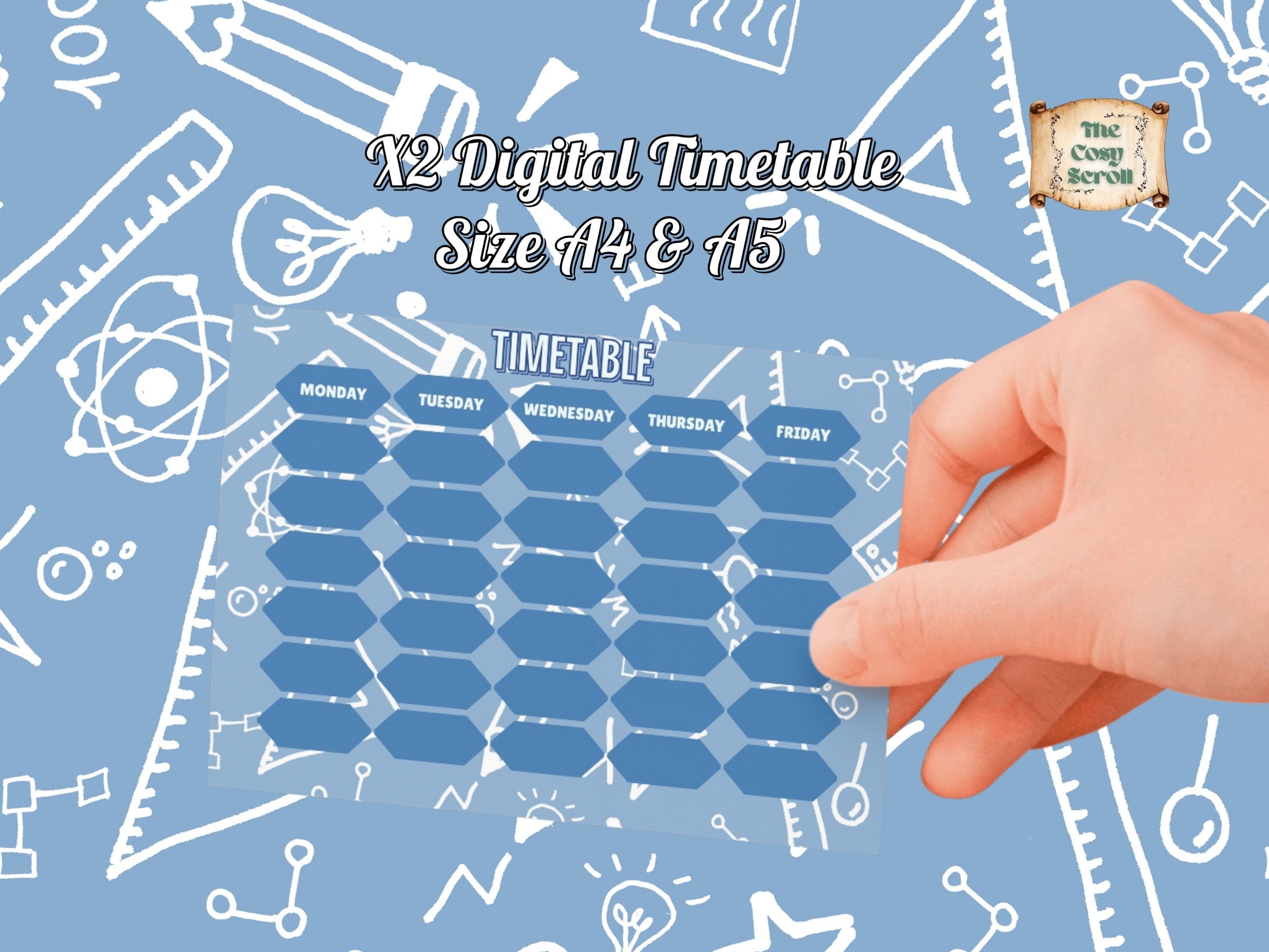 Weekly Timetable Template: Printable Student/teacher Planner (A4/A5 PDF ...